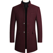 Wool Trench Coat - Single Breasted - Mid  Length - Trench Coat - Men's Jackets 