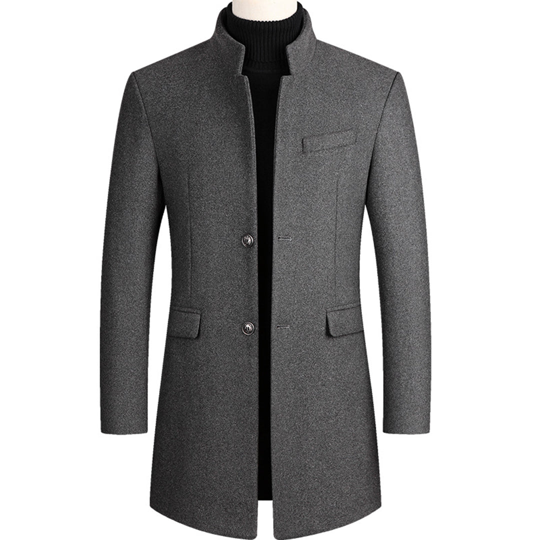 Wool Trench Coat - Single Breasted - Mid  Length - Trench Coat - Men's Jackets 
