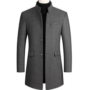 Wool Trench Coat - Single Breasted - Mid  Length - Trench Coat - Men's Jackets 