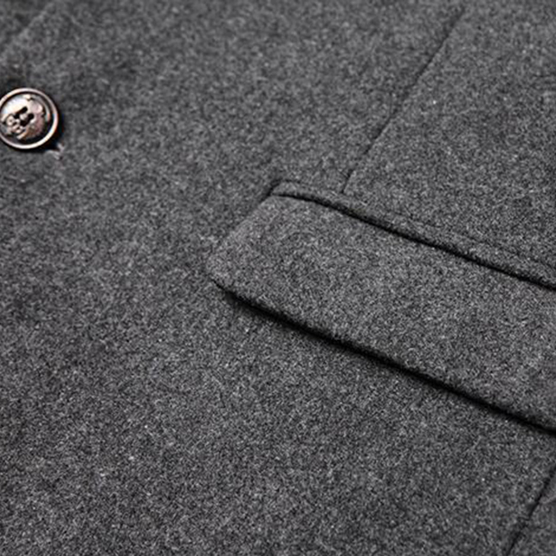 Wool Trench Coat - Single Breasted - Mid  Length - Trench Coat - Men's Jackets 