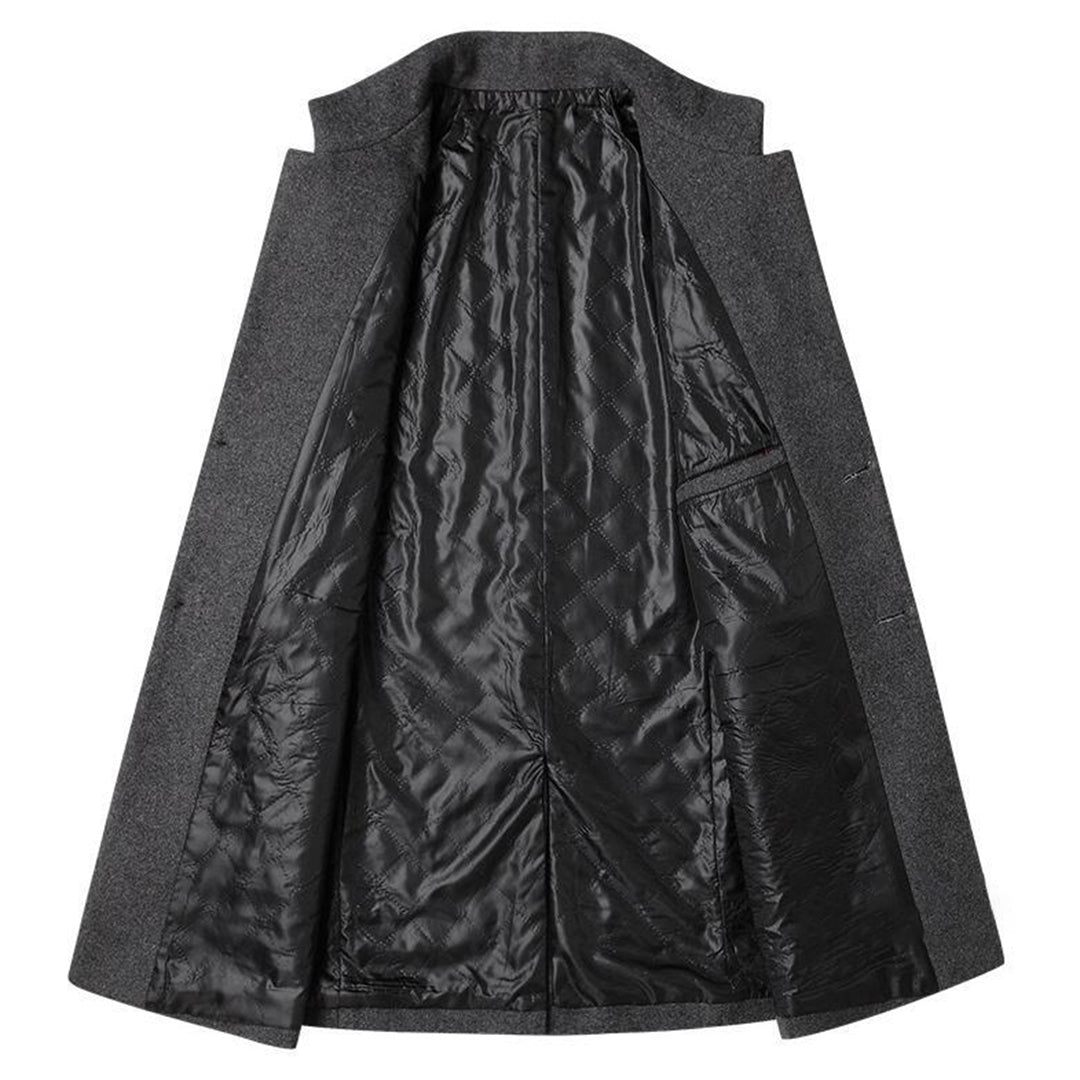 Wool Trench Coat - Single Breasted - Mid  Length - Trench Coat - Men's Jackets 
