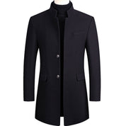 Wool Trench Coat - Single Breasted - Mid  Length - Trench Coat - Men's Jackets 