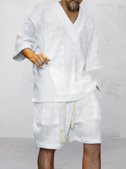 Two-Piece Set | Oversized T-Shirt | Knitted | Shirt and Shorts Set | Men's Summer Style