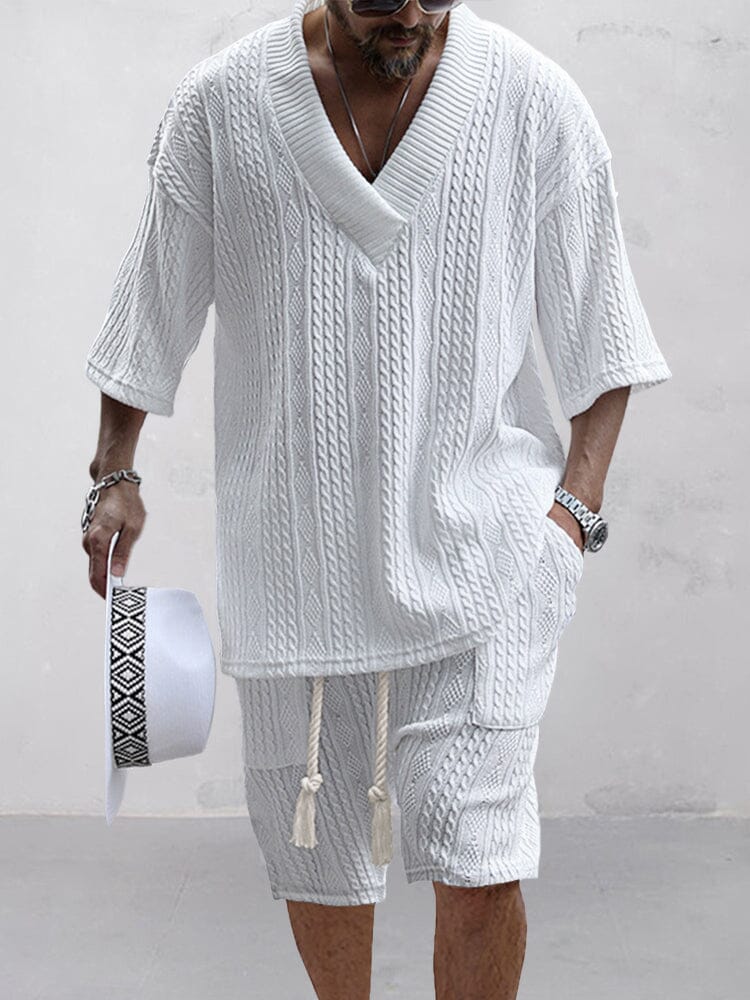 Two-Piece Set | Oversized T-Shirt | Knitted | Shirt and Shorts Set | Men's Summer Style