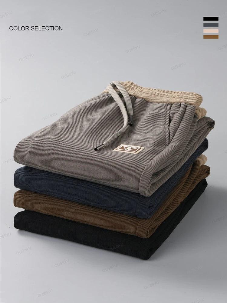 Corduroy Pants - Drawstring - Straight Leg - Sweatpants - Mens Joggers