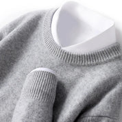 Knitted Jumper - Men's Warm Round Neck Knit Pullover Sweater