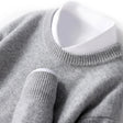 Knitted Jumper - Men's Warm Round Neck Knit Pullover Sweater