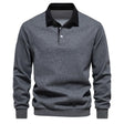 Polo Jumper - Long Sleeve - Quarter Button-Up - Polo Sweater - Men's Polo Shirts