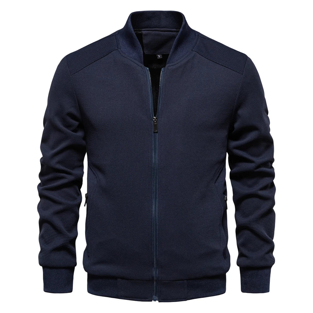 Men's Zip Up Sweatshirt - Casual Full Zip Bomber Sweatshirt Jacket with Pockets