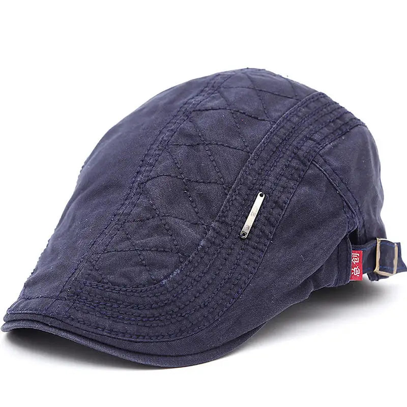 Flat Cap - Adjustable - Canvas - British Caps - Mens Flat Hats