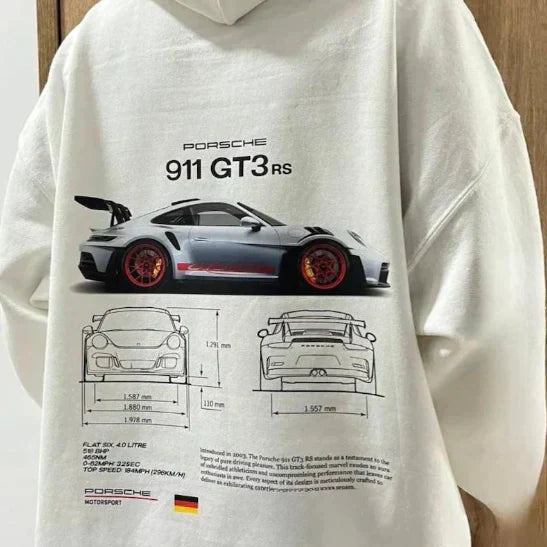 Hoodie | Car Print | Warm | Oversized Hoodie | Men's Clothing