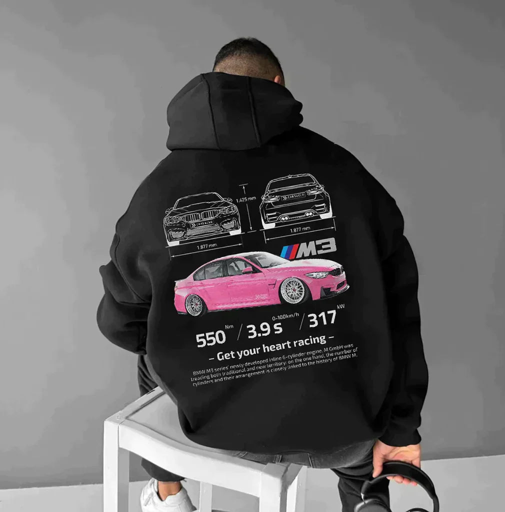 Hoodie | Car Print | Warm | Oversized Hoodie | Men's Clothing