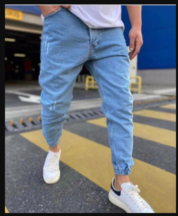Denim Joggers - Loose Fit - Light Blue - Jogger Jeans - Men's Jeans