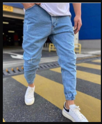 Denim Joggers - Loose Fit - Light Blue - Jogger Jeans - Men's Jeans