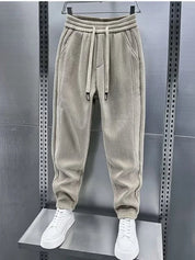 Corduroy Pants - Men's Elastic Waist Loose Fit Baggy Cord Pants