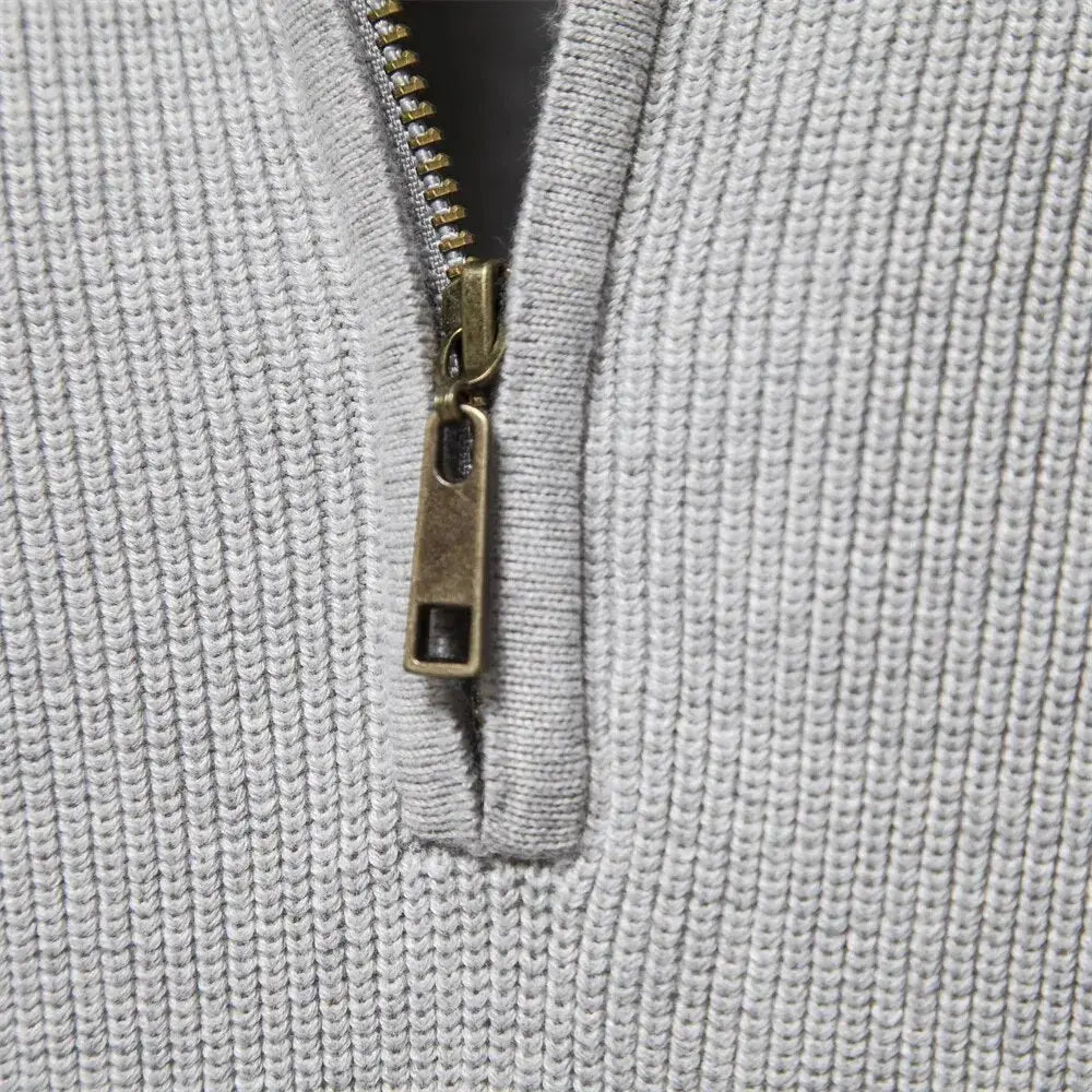 Half Zip Sweater | Knitted | Zip Neck | Polo Jumper | Men's Quarter Zip Jumper