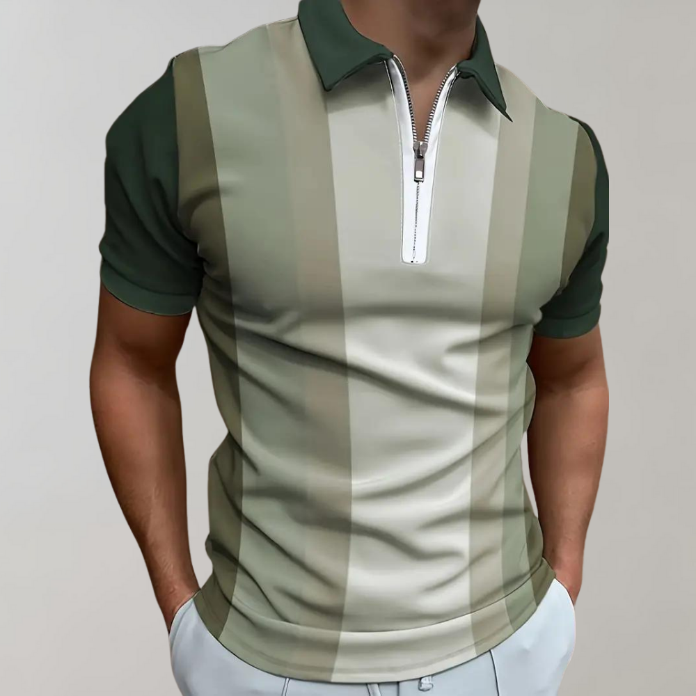 Polo T-Shirt - Collared - Short Sleeve - Quarter Zip Shirt - Men's Shirt