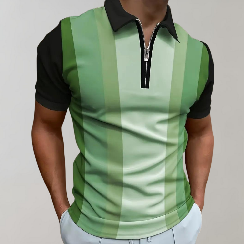 Polo T-Shirt - Collared - Short Sleeve - Quarter Zip Shirt - Men's Shirt