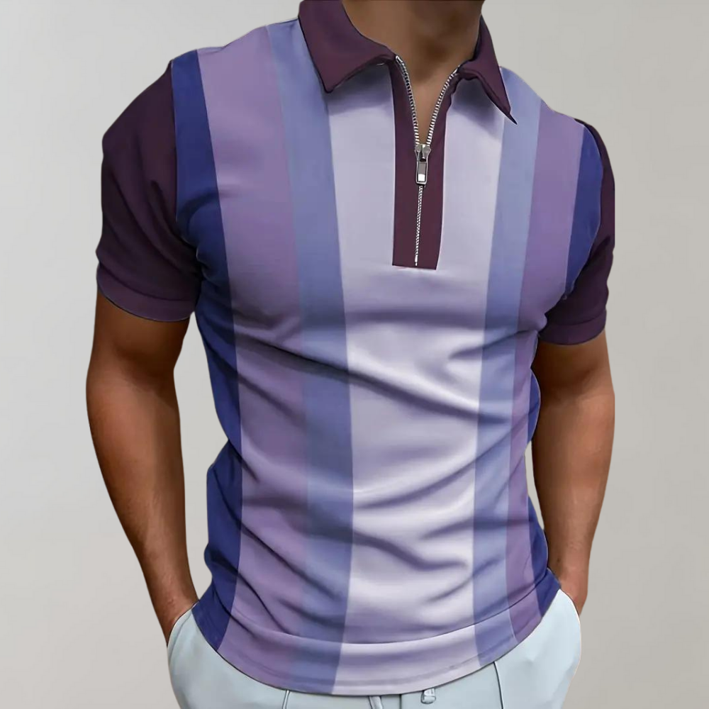 Polo T-Shirt - Collared - Short Sleeve - Quarter Zip Shirt - Men's Shirt