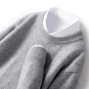 Knitted Jumper - Men's Warm Round Neck Knit Pullover Sweater