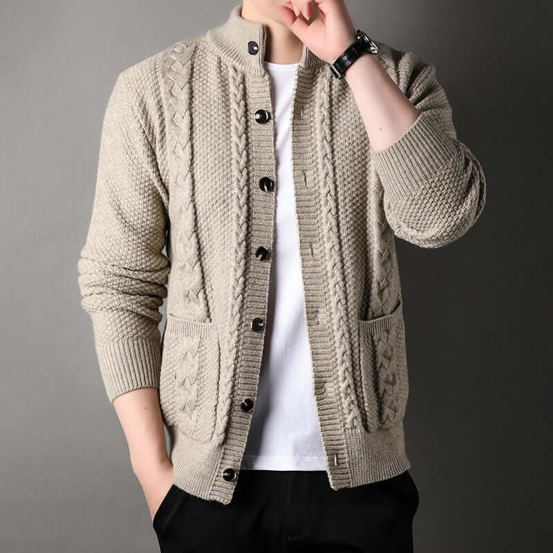 Knitted Cardigan | Button-Up | Cable Knit | Cardigan Jacket | Men's Cardigan
