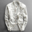Shirt with Button Placket | Long-sleeved | Cotton | Linen Shirt | Men's Clothing