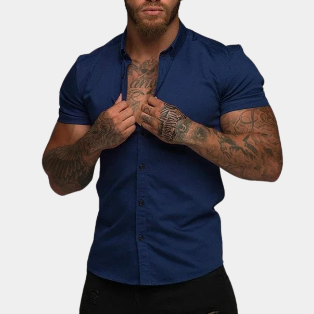 Short Sleeve Shirt - Collared - Summer - Button-Up Shirt - Men's Shirt