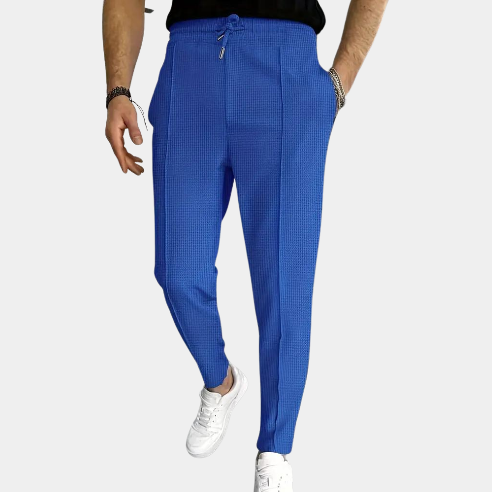 Slim Fit Joggers - Men's Skinny Elastic Waist Drawstring Sweatpants