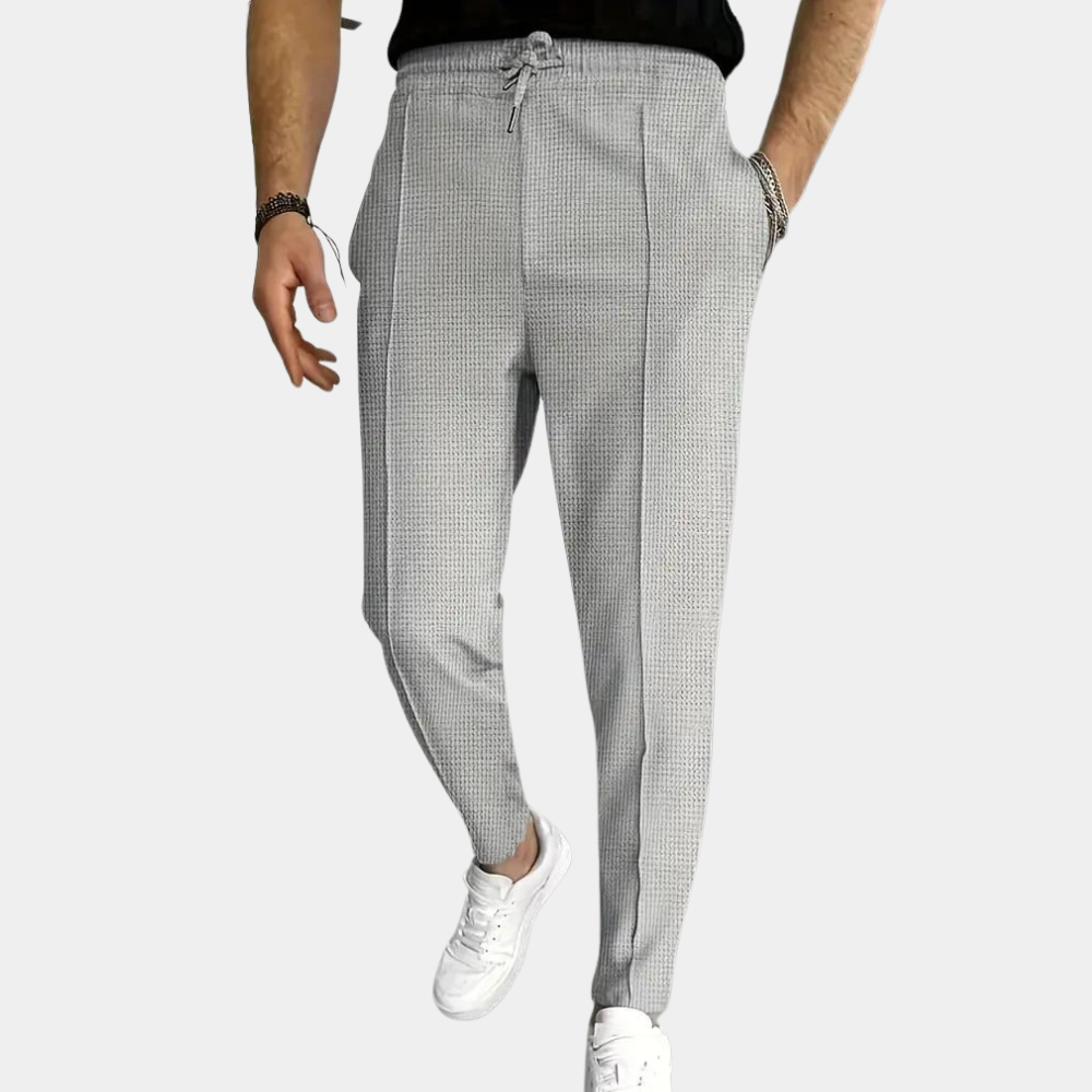 Slim Fit Joggers - Men's Skinny Elastic Waist Drawstring Sweatpants
