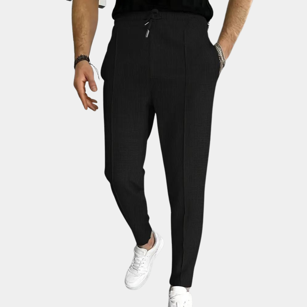 Slim Fit Joggers - Men's Skinny Elastic Waist Drawstring Sweatpants