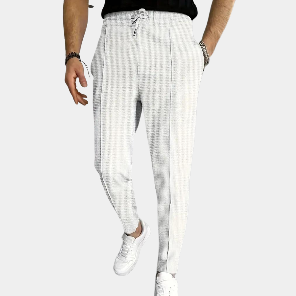 Slim Fit Joggers - Men's Skinny Elastic Waist Drawstring Sweatpants