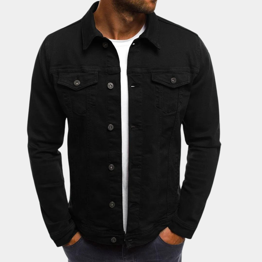 Denim Jacket - Men's Classic Button-Up Jean Jacket for Summer