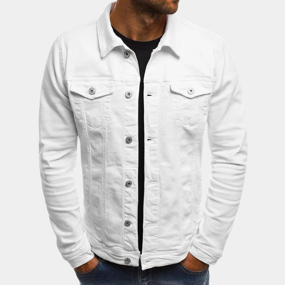 Denim Jacket - Men's Classic Button-Up Jean Jacket for Summer