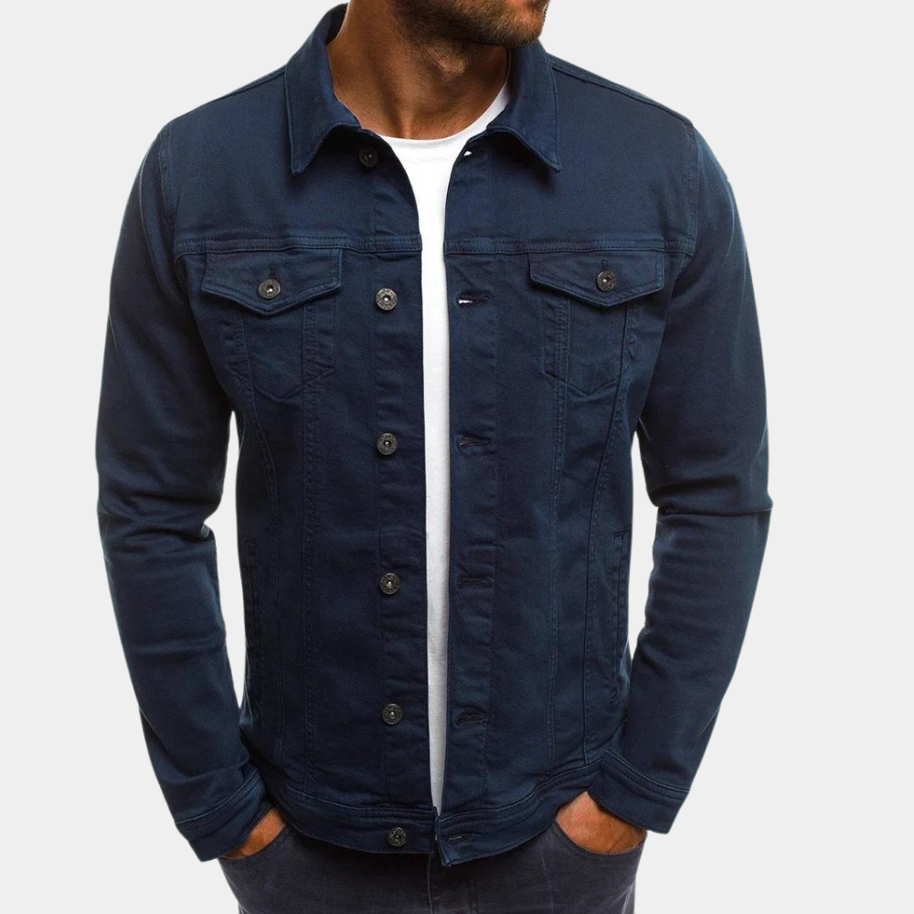 Denim Jacket - Men's Classic Button-Up Jean Jacket for Summer