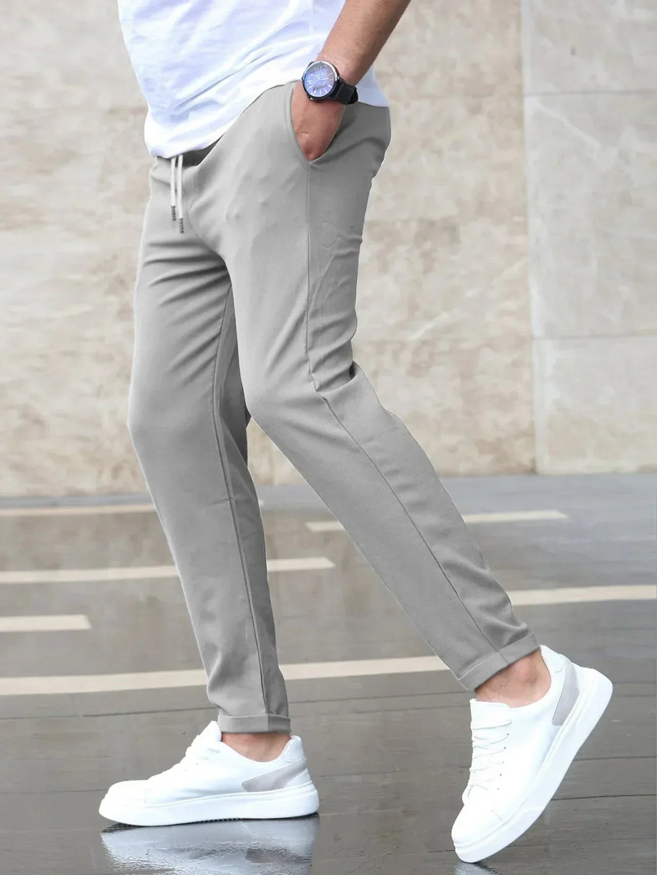 Stretch Pants - Comfortable - Drawstring - Stretch Chinos - Men's Pants-Southern-Taylor
