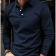 Polo Shirt - Quarter Button-Up - Collared - Long Sleeve Polo - Men's Clothing