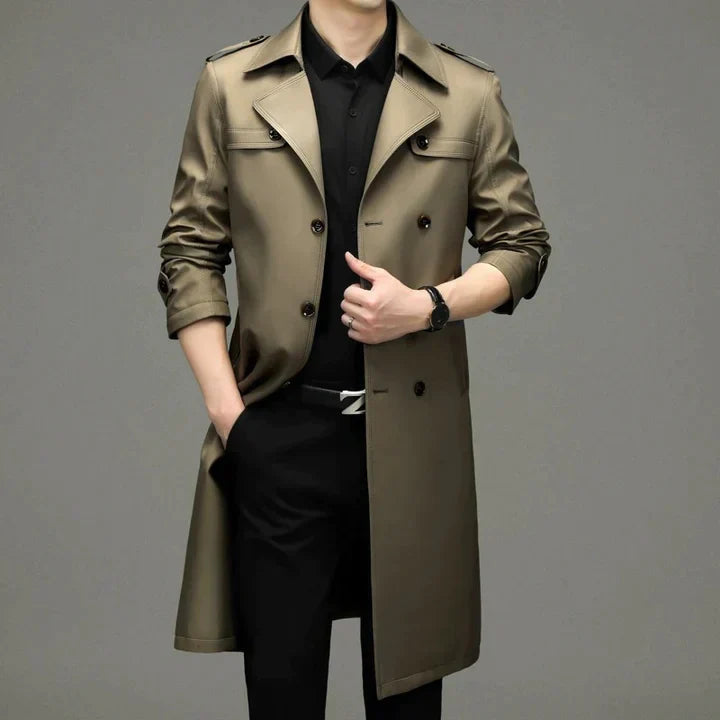 Trench Coat – Double-breasted – Mid-length – Men's Jacket – Fall Jacket-Southern-Taylor