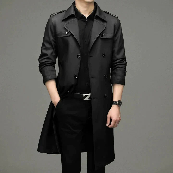 Trench Coat – Double-breasted – Mid-length – Men's Jacket – Fall Jacket-Southern-Taylor