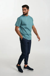 Türkisfarbenes T-Shirt – Einfaches Rundhals-T-Shirt für Männer-Chaps Herrenmode