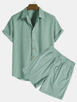 Shirt and Shorts Set | Button-Up | Short Sleeve | Two-Piece Set | Men's Summer Style