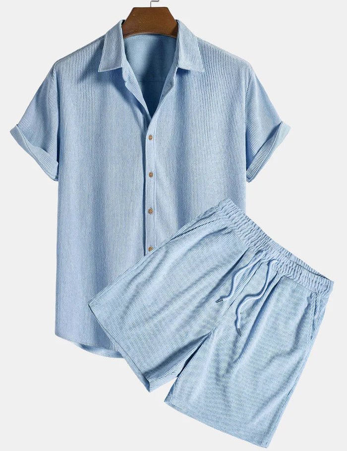 Shirt and Shorts Set | Button-Up | Short Sleeve | Two-Piece Set | Men's Summer Style