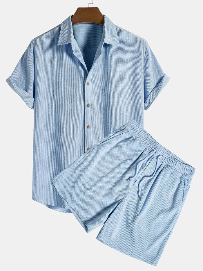 Shirt and Shorts Set | Button-Up | Short Sleeve | Two-Piece Set | Men's Summer Style