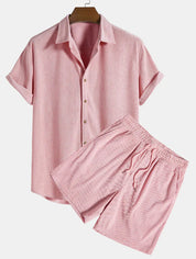 Shirt and Shorts Set | Button-Up | Short Sleeve | Two-Piece Set | Men's Summer Style