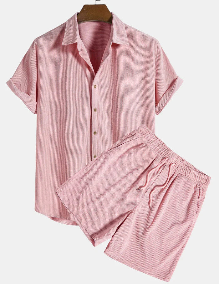 Shirt and Shorts Set | Button-Up | Short Sleeve | Two-Piece Set | Men's Summer Style