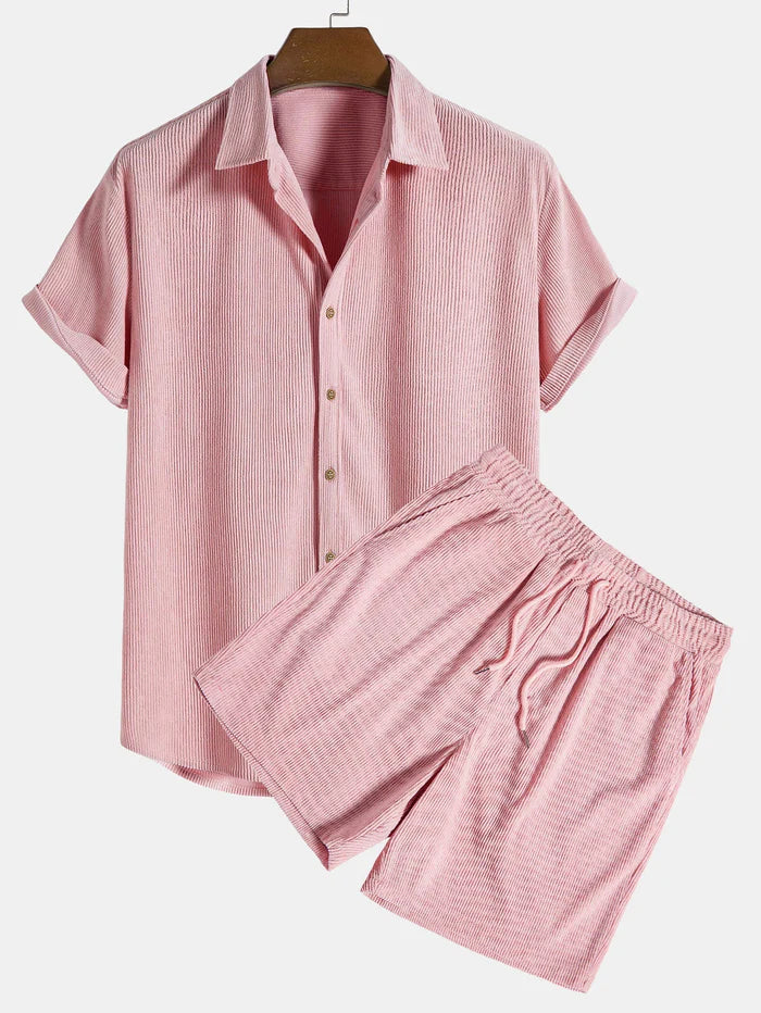 Shirt and Shorts Set | Button-Up | Short Sleeve | Two-Piece Set | Men's Summer Style