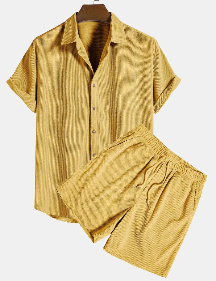 Shirt and Shorts Set | Button-Up | Short Sleeve | Two-Piece Set | Men's Summer Style