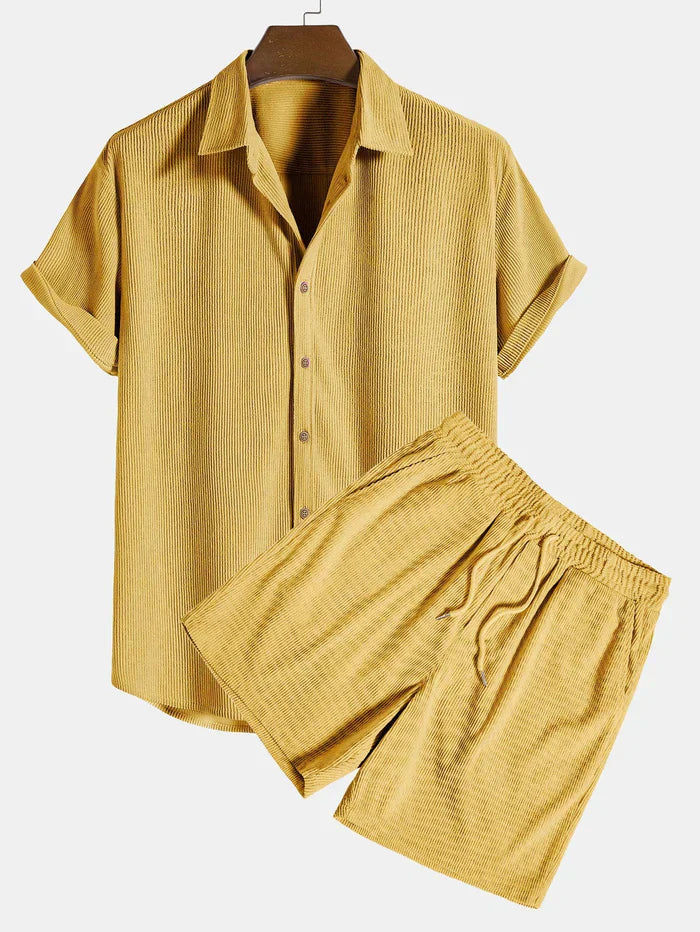 Shirt and Shorts Set | Button-Up | Short Sleeve | Two-Piece Set | Men's Summer Style