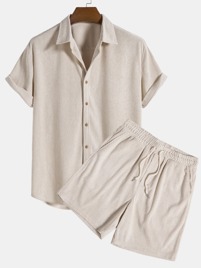 Shirt and Shorts Set | Button-Up | Short Sleeve | Two-Piece Set | Men's Summer Style