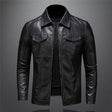 Leather Jacket - Men's Black Slim Fit Faux Leather Jacket