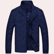 Windproof Jacket - Men's Casual Zip-Up Short Trench Jacket